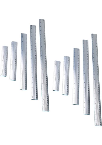 Gümüş Tarzı Cetvel Metal Cetvel Seti Düz Ölçüm Ağaç Işleme Seti Öğrenciler Alüminyum Çizim Okul Mühendisleri Ofis El Sanatları Alüminyum (Yurt Dışından) fırsatları
