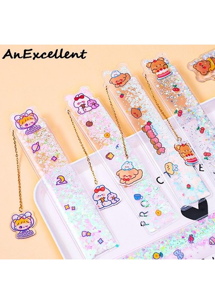 No.2 Tarzı 15 cm Püskül Yağı Quicksand Bookmark Cetvel Çok Fonksiyonlu Diy Çizim Cetveller Çocuklar Öğrenciler Için Ofis Okul Kırtasiye (Yurt Dışından) fiyatları