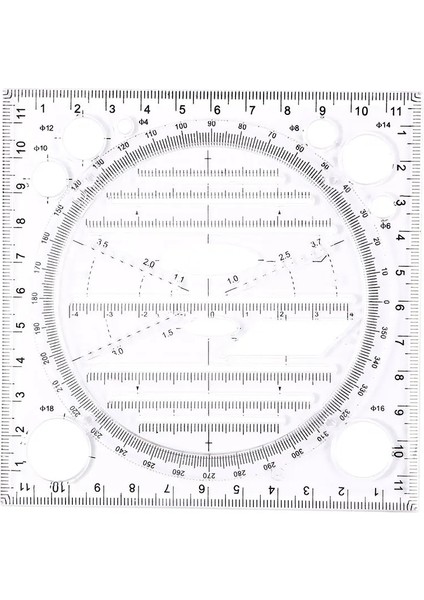 Siyah Stil Çok Fonksiyonlu Çizim Cetveli Springhall Açısı ve Daire Yapımcısı Çizim Geometrik Çizim Şablonu Ölçme Cetveli Çok Amaçlı (Yurt Dışından)