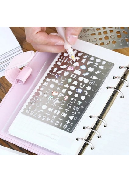 D Tarzı Çok Fonksiyonlu Paslanmaz Çelik Içi Boş Cetvel Kedi Geometrik Şekil Çizim Şablonlar Şablonları Metal Cetvel Diy Aracı Günlüğü Şablonu (Yurt Dışından) fırsatları