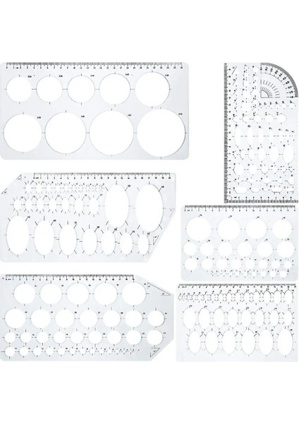 NO.132 Tarzı Plastik Daire Çizim Şablonu Şablon Ölçüm Şablonu Cetvel Ofis Okul Taslak Çizimi Için Şeffaf Plastik Fransız Eğrileri (Yurt Dışından) fiyatları