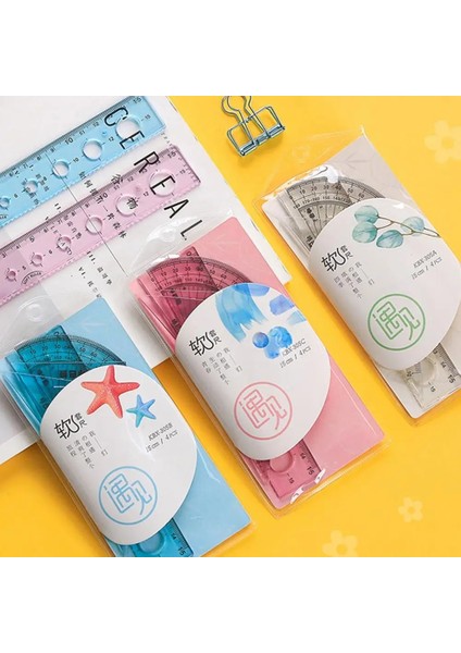 Mavi Stil Et Yumuşak Bükülmüş Serbestçe Ölçüm Cetveli Seti Temizle Ölçekli Delikli Çizim Matematik Geometri 4 Parçalı Cetvel Seti Okul Malzemeleri (Yurt Dışından) fiyatları