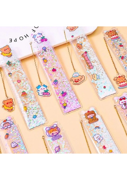 No.8 Tarzı Kawaii Quicksand Bookmark Cetvel Çok Fonksiyonlu Sevimli Ayı Ofis Öğrencileri Kırtasiye Bölme Cetvel Kitap Işaretleyiciler Kolye Cetveller (Yurt Dışından) fiyatları