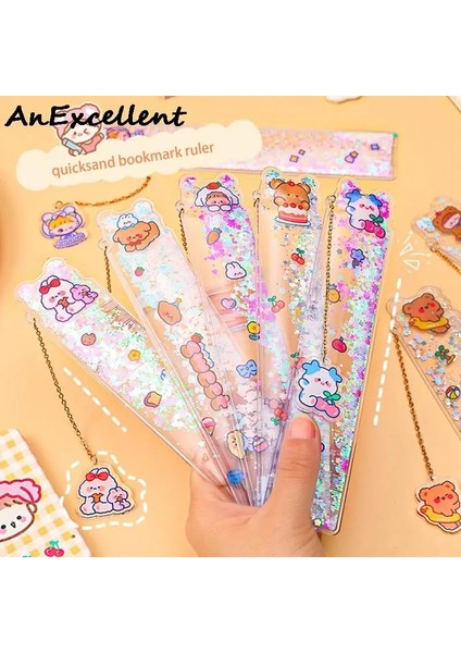 No.2 Tarzı 15 cm Püskül Yağı Quicksand Bookmark Cetvel Çok Fonksiyonlu Diy Çizim Cetveller Çocuklar Öğrenciler Için Ofis Okul Kırtasiye (Yurt Dışından) modelleri