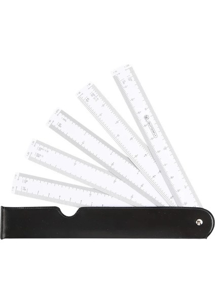 Fan-Cetvel-5 Bıçaklı Stil Kelebek Çok Fonksiyonlu Fan Şekli Ölçekli Cetvel Mühendislik Mimarlar Için 5 Bıçaklı Çok Ölçekli Katlanabilir Cetveller Çizim Aracı (Yurt Dışından)