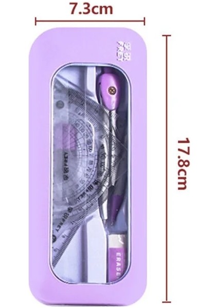 A6 Stili Demir Kutu Içinde 7 Parçalı Pusula Cetvel Seti Çocuk Cetvel Üçgen Kauçuk Teneke Kalem Kutusu Öğrenci Kırtasiye Seti Okul Malzemeleri (Yurt Dışından) modelleri