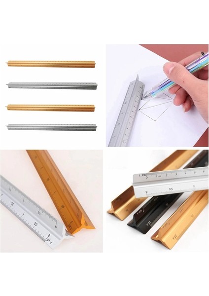 OSS22740SV1 Stili 30 cm Alüminyum Alaşımlı Metal Cetvel Üçgen Ölçekli Mimar Mühendis Teknik Cetvel Ölçme Araçları Tasarım Çizim Aksesuarları (Yurt Dışından) fırsatları