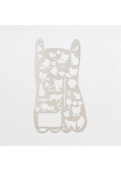 No.3 Tarzı W41AL Şablon Kedi Geometrik Şekil Boyama S Kalıp Güzel W51 Günlüğü Kalıp Stencil Paslanmaz Çelik Cetvel (Yurt Dışından)