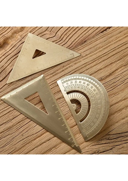 Iletki Stili Vintage Pirinç Geomitrik Cetvel Altın Retro Yarım Daire Iletki Üçgen Cetvel Iletki Okul Çocukları Hediye Seti Ölçü Araçları (Yurt Dışından) fiyatları