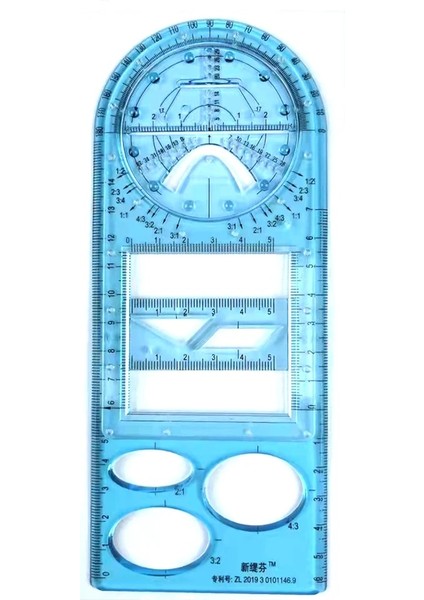 B Tarzı Çok Fonksiyonlu Geometrik Cetvel Çizim Şablonu Ölçme Aracı Cetvel Kırtasiye Okul Ofis Öğrencileri Için Malzemeleri (Yurt Dışından)