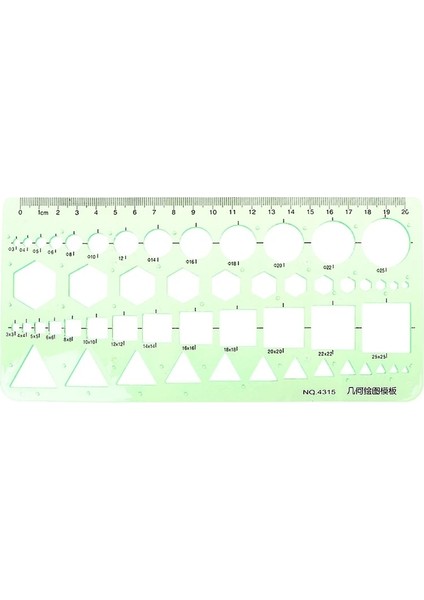 Geometrik Plastik Daireler Kareler Altıgenler Üçgen Şablon Cetvel Çizim Aracı Şablon Cetvel (Yurt Dışından)