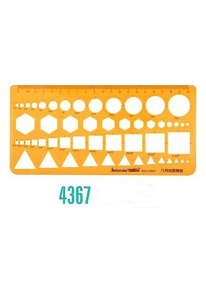 NO.4367 Stili 24 Farklı Cetveller Sarı Pu Daireler Geometrik Şablon Cetvel Mimari Tasarım Cetvel Stencil Öğrenciler Için Ölçme Aracı (Yurt Dışından)