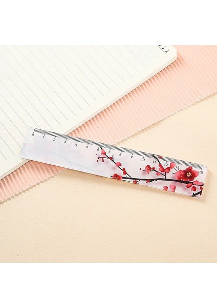 No.2 Tarzı Çiçekler Cetvel Okul Malzemeleri Kawaii Kırtasiye Papeleria Şeffaf Sevimli Kırtasiye Regla Okul Kuralları 15 cm Çizim Aracı (Yurt Dışından)