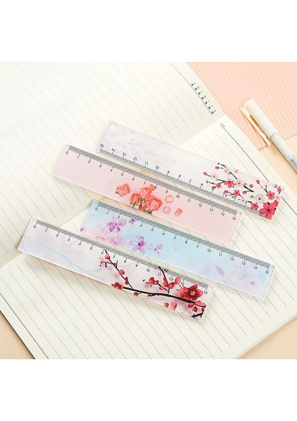 No.2 Tarzı Çiçekler Cetvel Okul Malzemeleri Kawaii Kırtasiye Papeleria Şeffaf Sevimli Kırtasiye Regla Okul Kuralları 15 cm Çizim Aracı (Yurt Dışından) modelleri