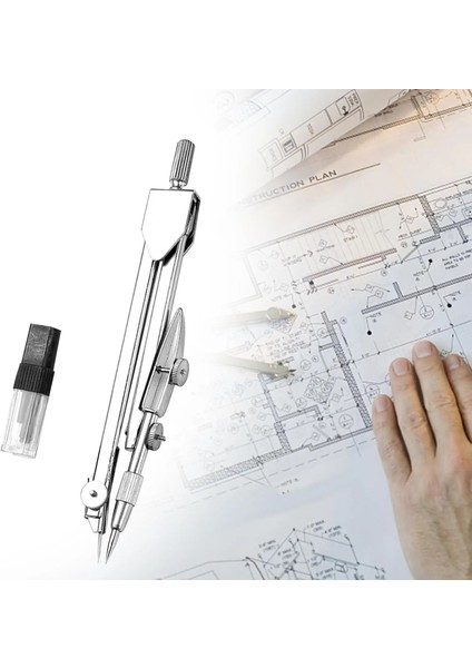 Çizim Pusula Metal Dayanıklı Kırtasiye Aksesuar Hassas Dolum Pusula Seti Öğrenci Mühendis Marangoz Yazma Ev Için (Yurt Dışından)