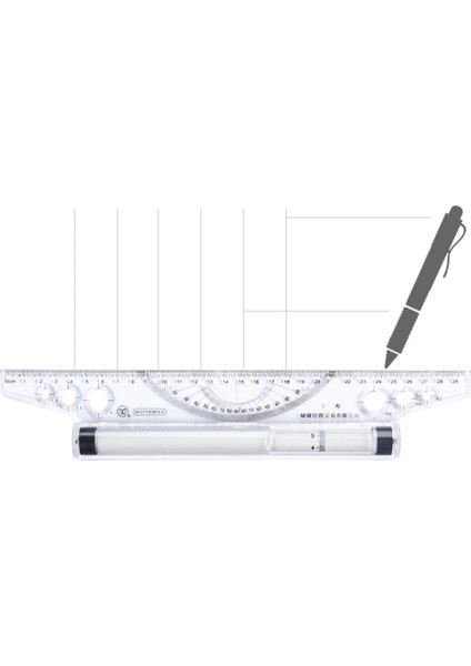 Bir Stil Çok Işlevli Açı Paralel Cetvel Yuvarlanan Itici Öğrenci Tasarım Çizim Makaralı Ayak Chiban Açı Cetvel Dengeleme Ölçeği (Yurt Dışından) modelleri