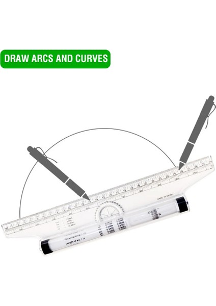 Bir Stil Çok Işlevli Açı Paralel Cetvel Yuvarlanan Itici Öğrenci Tasarım Çizim Makaralı Ayak Chiban Açı Cetvel Dengeleme Ölçeği (Yurt Dışından) fırsatları
