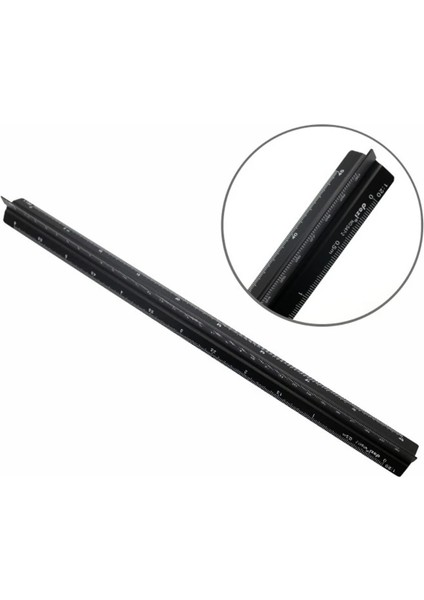 No.9 Stili 30 cm Alüminyum Mimar Ölçeği Üçgen Ölçekli Ölçek Cetvel Blueprint Için Üçgen Cetvel Çizim Cetveli Mimar Cetvel (Yurt Dışından)