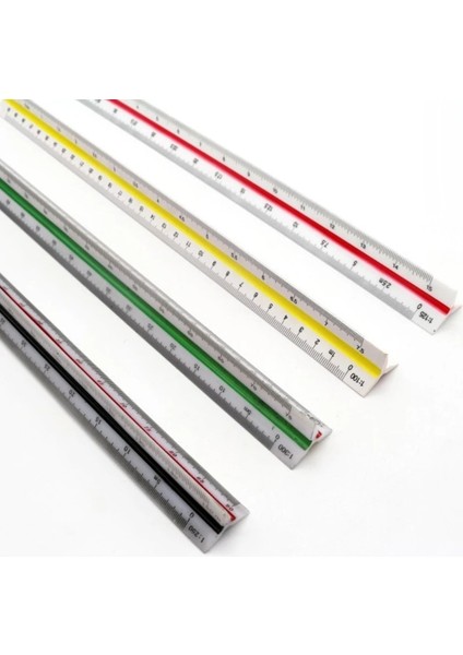 No.9 Stili 30 cm Alüminyum Mimar Ölçeği Üçgen Ölçekli Ölçek Cetvel Blueprint Için Üçgen Cetvel Çizim Cetveli Mimar Cetvel (Yurt Dışından)