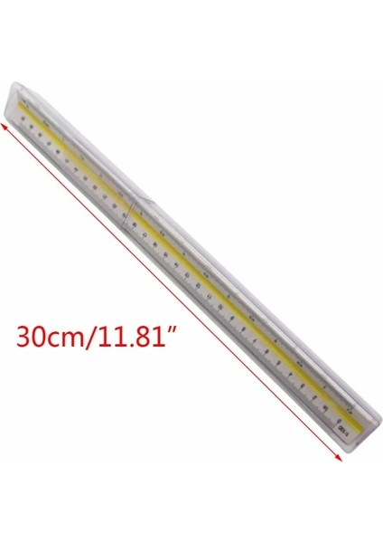 No.9 Stili 30 cm Alüminyum Mimar Ölçeği Üçgen Ölçekli Ölçek Cetvel Blueprint Için Üçgen Cetvel Çizim Cetveli Mimar Cetvel (Yurt Dışından)