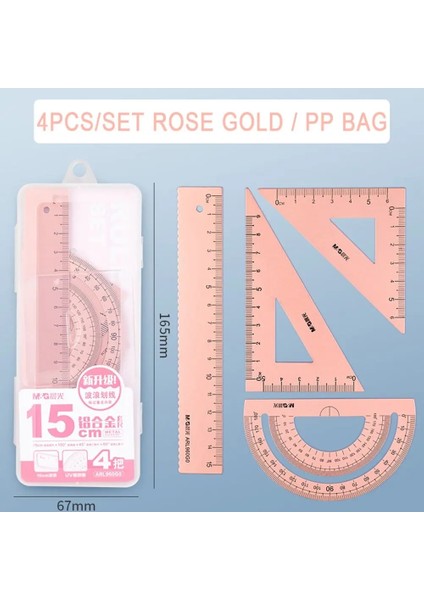 Pembe Tarzı Yüksek Li Alüminyum Cetvel Seti Çok Fonksiyonlu Dayanıklı Içi Boş Metal Cetveller Ölçüm Araçları Muayene Kırtasiye (Yurt Dışından)