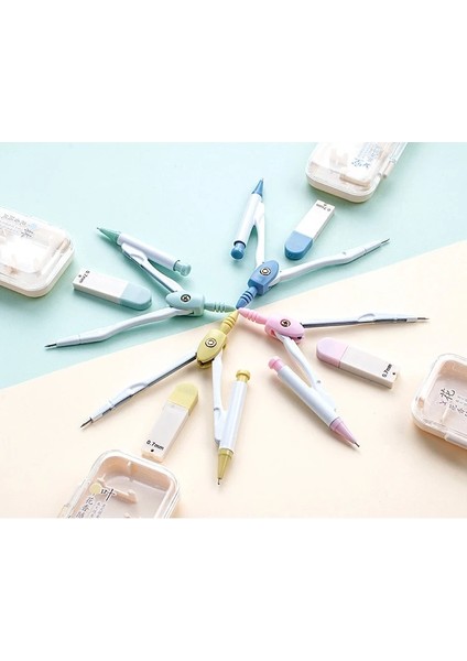 Pembe Tarzı Metal Çizim Pusula Kurşun Dolum ile Matematik Geometri Araçları Daireler Için Okul Malzemeleri Öğrenciler Için Sevimli Kırtasiye Seti (Yurt Dışından) modelleri