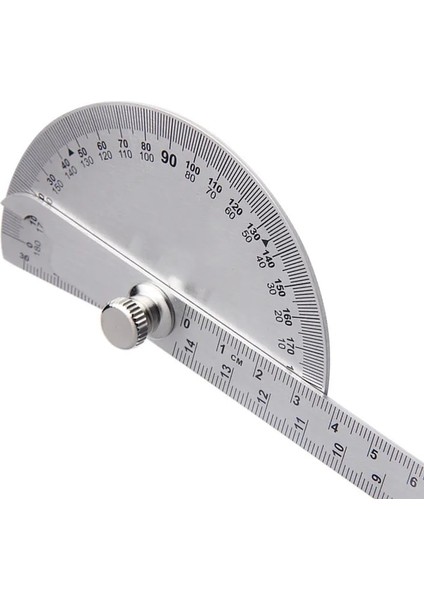14.5 cm Paslanmaz Çelik Yuvarlak Kafa 180 Derece Iletki Ölçme Cetveli Aracı (Yurt Dışından)