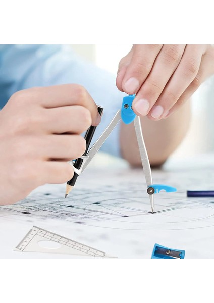 Beyaz Stil Geometri Matematik Araç Seti Pusulalar Iletki Kalem Silgisi Kalemtıraş Kare Üçgen Cetvel Kurşun Yedekler Saklama Kutusu (Yurt Dışından) fırsatları