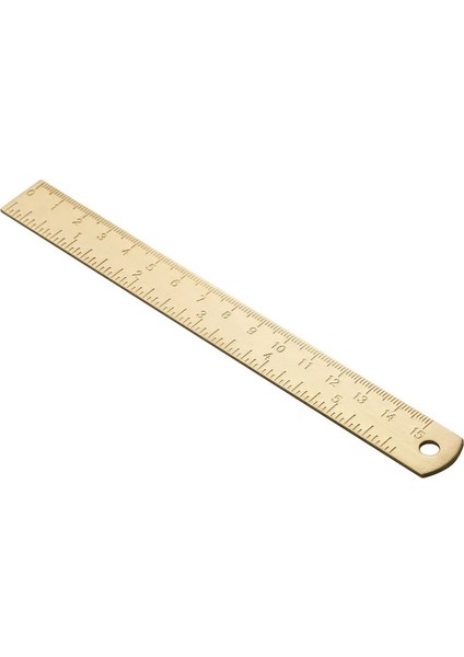 Sarı Tarzı 15 cm Vintage Metal Pirinç Düz Cetvel Geometrik Ölçme Araçları Metal Boyama Çizim Seti Imi Bakır Cetvel Kırtasiye (Yurt Dışından)