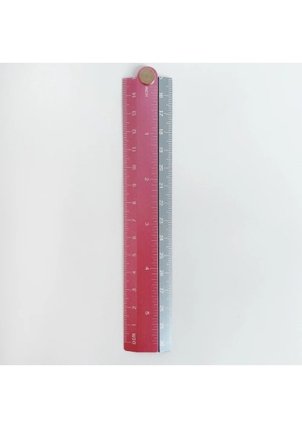 Pembe Tarzı Paslanmaz Çelik Düz Cetvel Santimetre Inç Ölçekli Metrik Cetvel Hassas Ölçme Aracı Katlanır Cetvel Çizim Cetvelleri (Yurt Dışından)