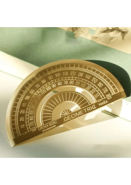Pirinç Altın Retro Yarım Daire Iletki Matematik Iletki Derece Açı Ölçümü Çizim Kırtasiye Matematik Geometri Hediye (Yurt Dışından) fiyatları