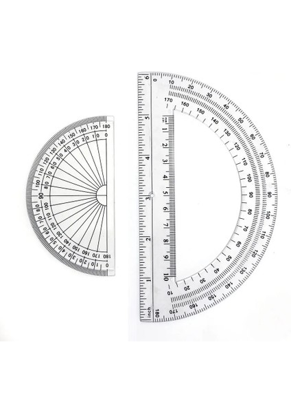 2+2 Paket Plastik Iletki Derecesi, 6 Inç ve 4 Inç, Şeffaf (Yurt Dışından) fırsatları