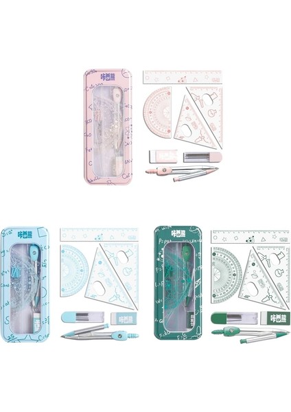 5AC605779-PK Stili Cetvelli Matematik Geometri Seti Iletki Pusula Silgi Yedekleri ve Metal Kutu Taslak ve Çizim Için Okul Malzemeleri (Yurt Dışından) indirimleri