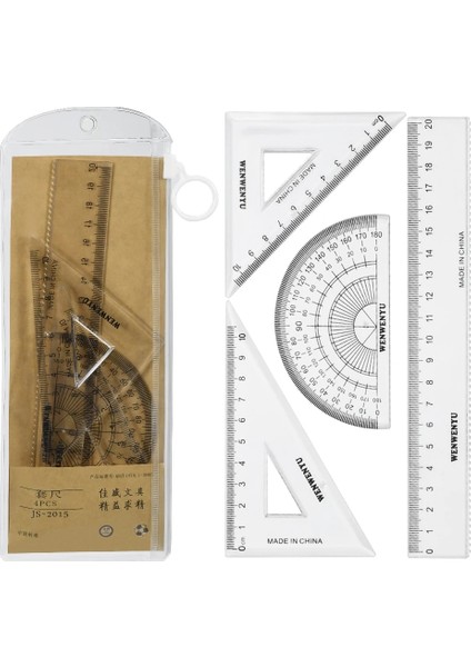 Jet Yüksek Li Cetvel Iletki Öğrenci Matematik Geometri Plastik Üçgen Cetvel Seti Ofis Okul Malzemeleri (Yurt Dışından)
