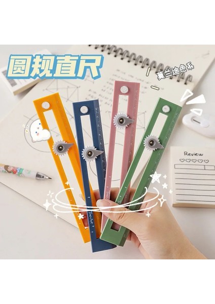 Yeşil Tarzı Sevimli Pusulalar Cetvel Renk Çok Fonksiyonlu Çizim Daire Aracı Cetvel Profesyonel Dıy Geometrik Çizim Aracı Okul Ofis 15 cm (Yurt Dışından)
