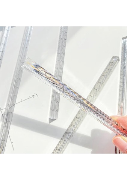 20CM Tarzı 15CMCM Basit Şeffaf Gökkuşağı Üçgen Düz Cetvel Kawaii Kırtasiye Malzemeleri Çizim Hediye Ofis Okul Ölçme (Yurt Dışından) fırsatları