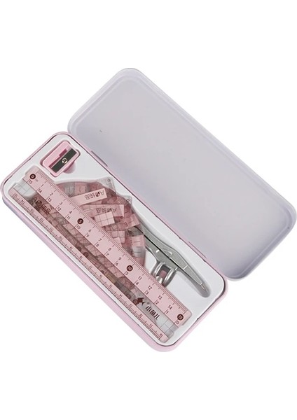 Pembe Tarzı Pusulalar Cetvel Seti Geometri Çizim Araçları Boyama Takım Elbise Matematik Öğrenci Kırtasiye Pencilrulererasersharpener (Yurt Dışından)