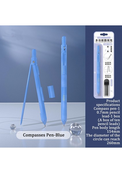 Mavi Stil Okul Malzemeleri Pusula Kırtasiye Seti Düz Tasarım Hassas Mekanik Kurşun Kalem Ikisi Bir Arada Kurşun Kalem Çok Fonksiyonlu (Yurt Dışından)