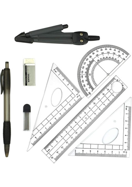Matematik Geometri Seti Seti Öğrenci Malzemeleri Mühendislik Çizim Pusula Iletki Cetvel Için Kırılmaz Saklama Kutusu (Yurt Dışından) fırsatları