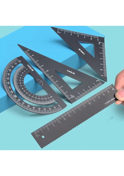 Siyah Stil Et Alüminyum Cetvel Seti Metalplasticsoft Geometri Matematik Çizim Pusula Kırtasiye Cetveller Okul Için Matematik (Yurt Dışından) fiyatları