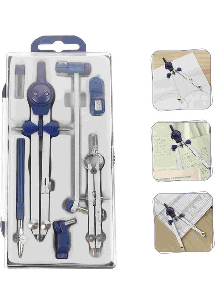 Mavi Stil Çizim Pusula Araçları Çizim Pusula Geometri Çok Fonksiyonlu Malzemeleri Seti Pratik Matematik Profesyonel Kutu Öğretim Aracı (Yurt Dışından)