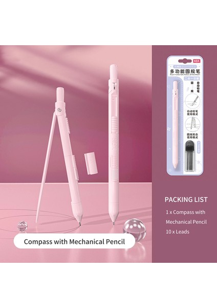 Pembe Tarzı Nbx Pusula Kalem Matematik Geometri Seti Mekanik Kalem Çizim Araçları ile Öğrenci Kırtasiye Malzemeleri Setleri Cetveller Içerir (Yurt Dışından)