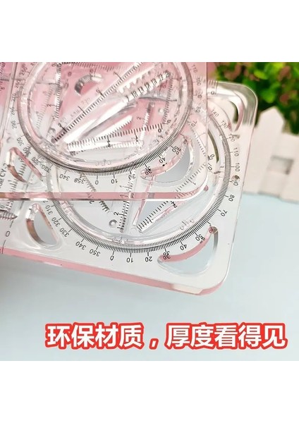 Geometricdrawingkural Stili Ilk ve Ortaokul Öğrencileri Için Çok Fonksiyonlu Geometrik Çizim Cetveli Dönebilen Fonksiyonlu Iletki Kırtasiye Seti F (Yurt Dışından) fırsatları