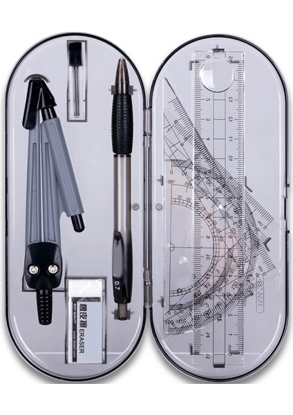 Et Iletki Çizim Üçgen Silgi Pusula Seti Matematik Silgi Cetvel Öğrenciler Için Okul Malzemeleri (Yurt Dışından)