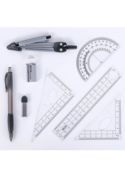 Et Iletki Çizim Üçgen Silgi Pusula Seti Matematik Silgi Cetvel Öğrenciler Için Okul Malzemeleri (Yurt Dışından) modelleri