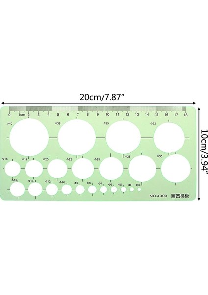 Yeşil Plastik Daireler Geometrik Şablon Cetvel Şablon Ölçme Aracı Öğrenciler Yüksek (Yurt Dışından) modelleri