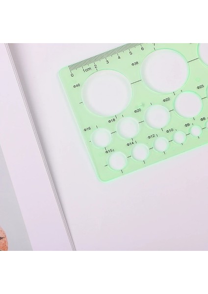 Yeşil Plastik Daireler Geometrik Şablon Cetvel Şablon Ölçme Aracı Öğrenciler Yüksek (Yurt Dışından) fırsatları