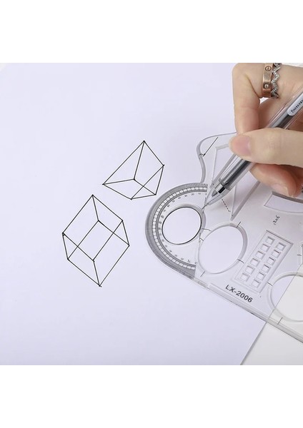 Pembe Tarzı Çok Şekilli Plastik Katlanabilir Cetvel Boyama Çizim Şablonu Oval Geometrik Eğri Desen Cetvel Kırtasiye Ofis Malzemeleri (Yurt Dışından) fırsatları