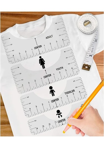 Mavi Stil Lld Şeffaf T-Shirt Cetvel Tasarımları Giyim Tasarımı Için Set Ön Arka Boyun Diy Şablon Hizalama Matematik Setleri (Yurt Dışından)
