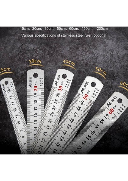 50CM Tarzı cm Paslanmaz Çelik Çift Taraflı Düz Cetvel Santimetre Inç Ölçekli Cetvel Ölçme Aracı Okul Aksesuarları (Yurt Dışından) indirimleri